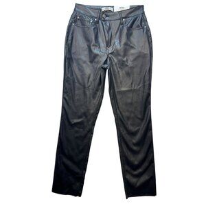 And Now This Womens Black Faux Leather Pants Size 4